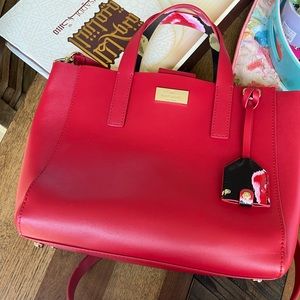 Kate spade red bag & floral / crossbody leather